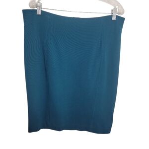 Ann Taylor green elastic waist pencil skirt size 12